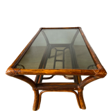 Rattan coffee table and smoked glass