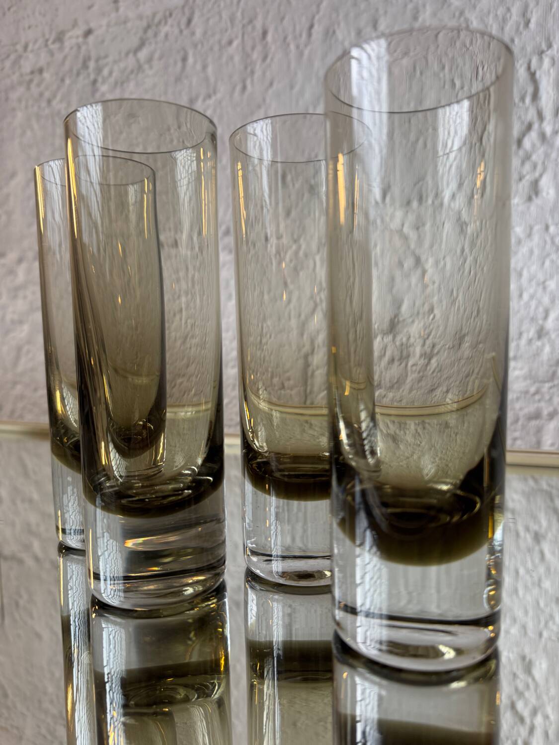 Smoked crystal water glass from the 1970s