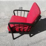 Armchair years 50 red fabric