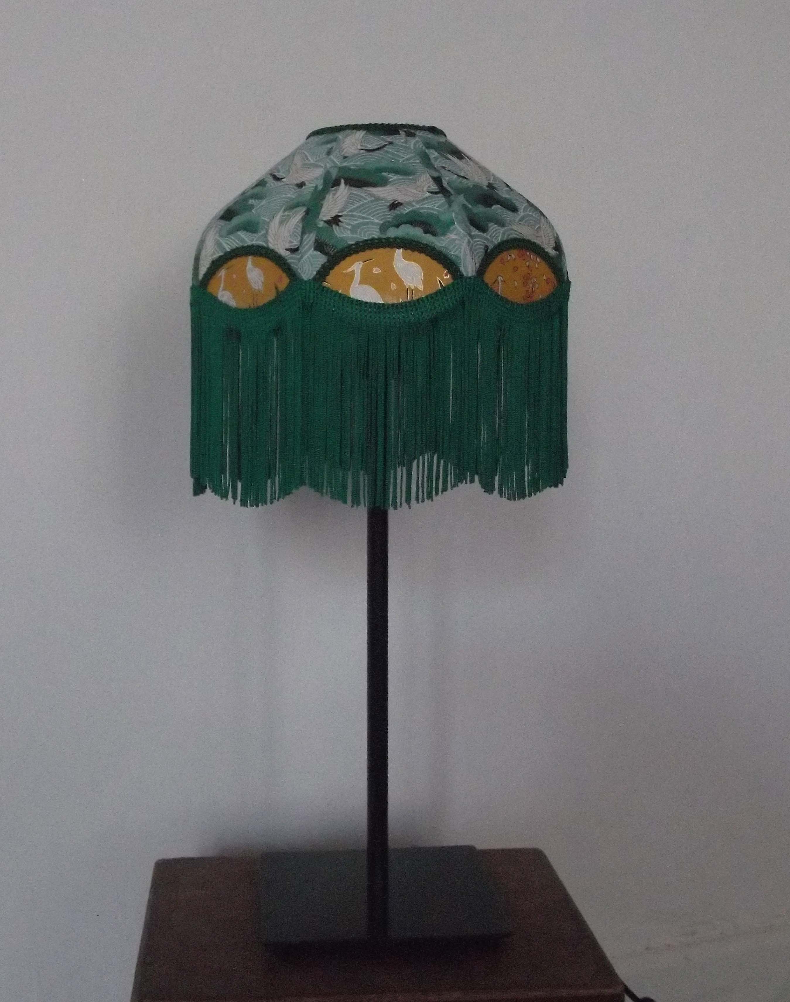 Retro bedside lamp with fringe "Talina".