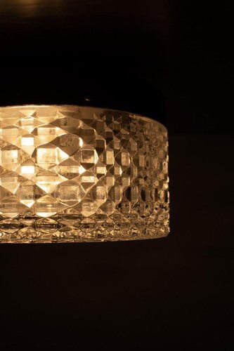 Lampe de plafond vintage en verre géométrique