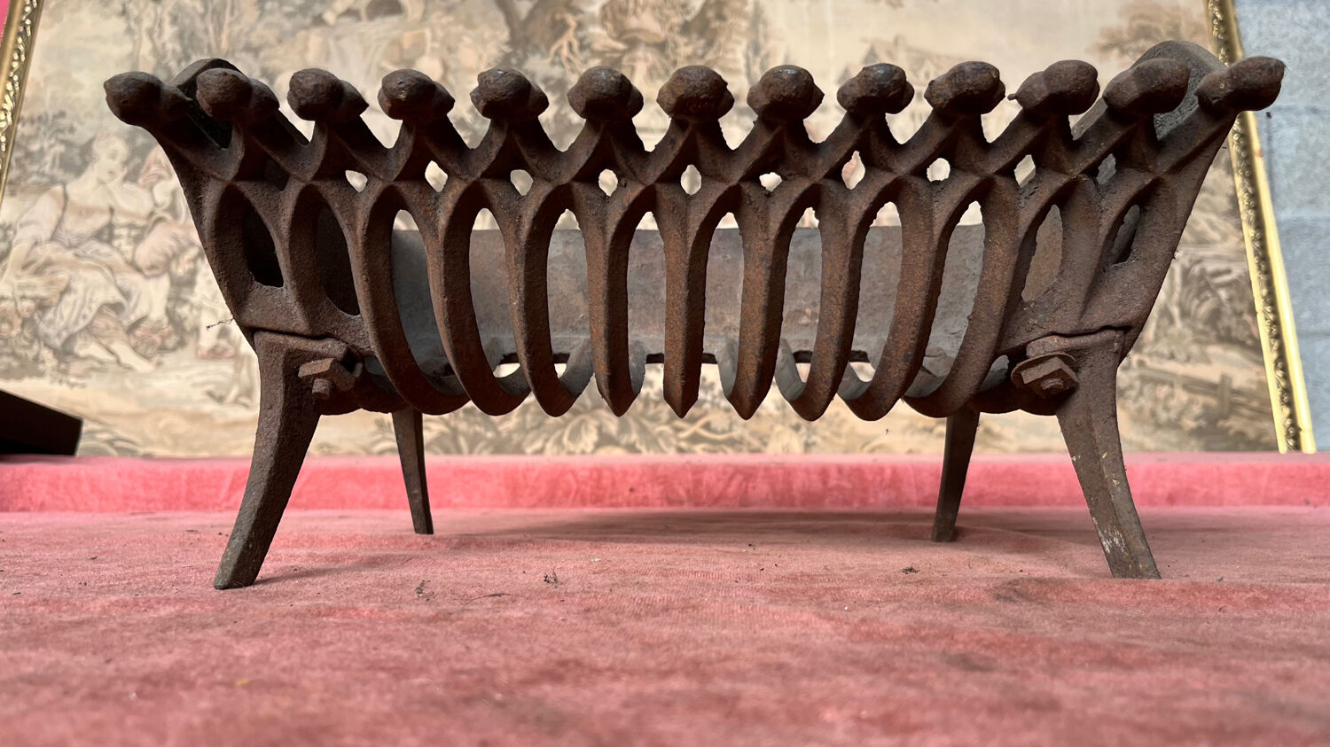 Cast iron chimney grille