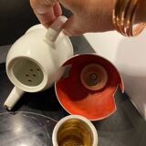 Nomar porcelain and steel teapot