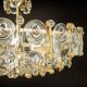 Brass and crystal chandelier, Sciolari design by Palwa, Germany, 1970s.