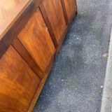 Light solid wood enfilade with Louis XV marquetry from the 20th century, 227cm.