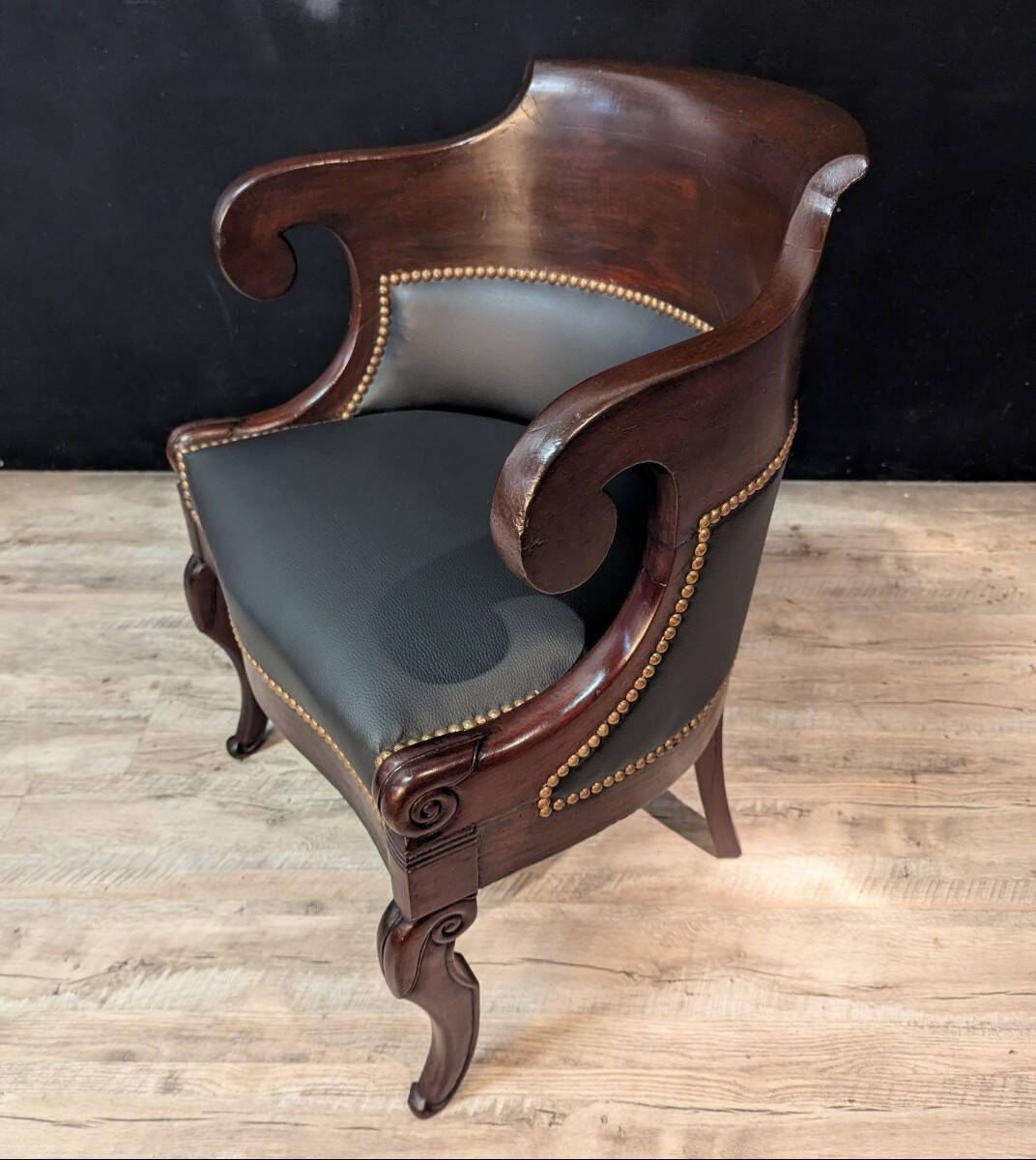 Empire period mahogany cross-back armchair