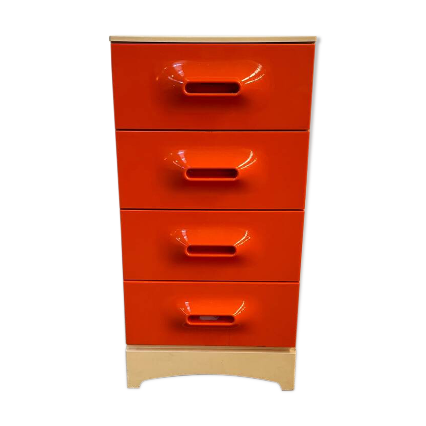 Prisunic orange chest of drawers 1970
