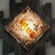 mid century brutalist style wrought iron and glass WALL LAMP sconce 060/70s