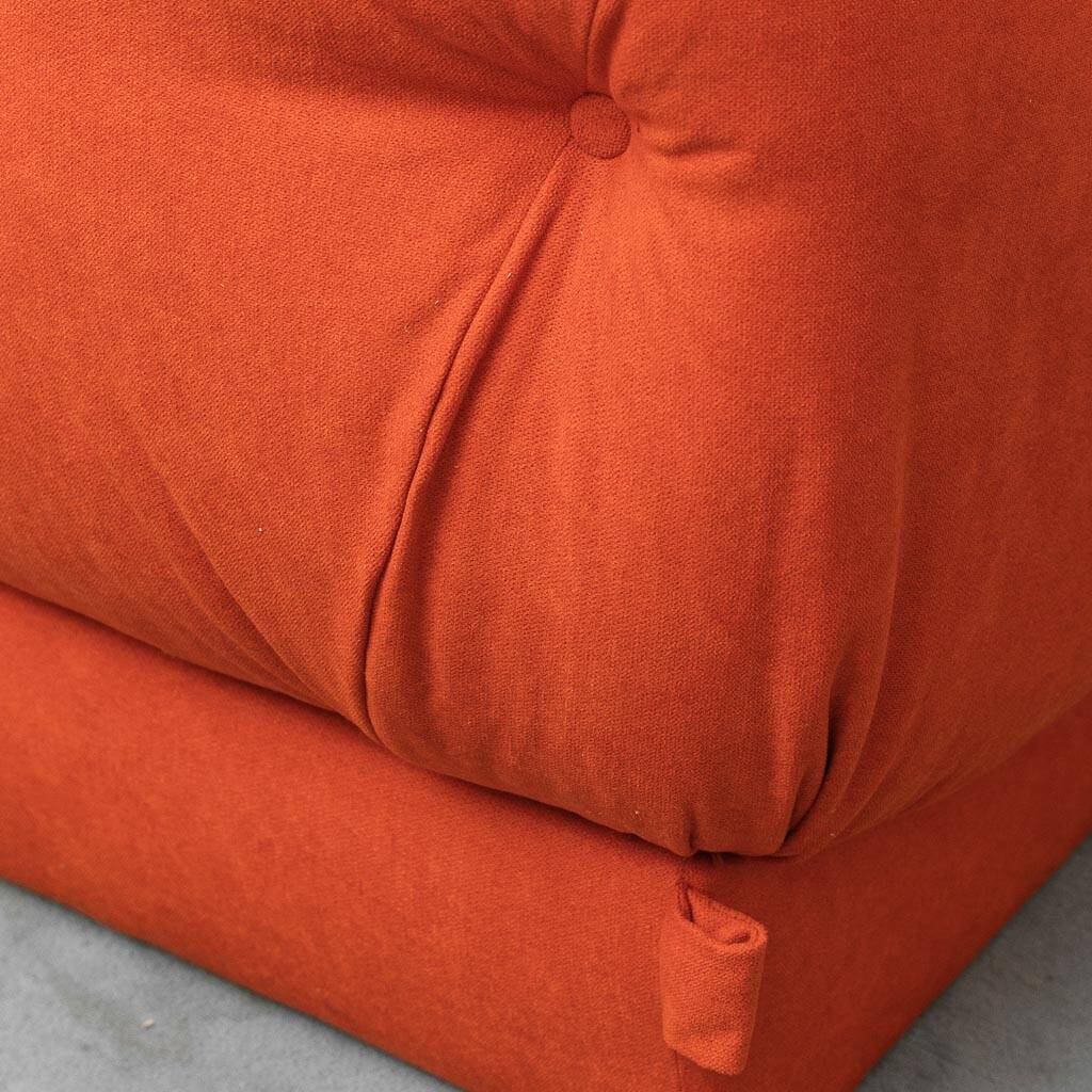 Pair of vintage orange armchairs, 1970s design, modernist
