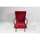 Velvet armchair with footstool, Denmark 1950s