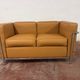 Original Cassina 2-seater Le Corbusier LC2 Cognac Camel leather IN NEW CONDITION!!