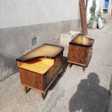 Pair of vintage bedside compass feet