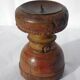 Candle holder round wood old teak patina of origin India