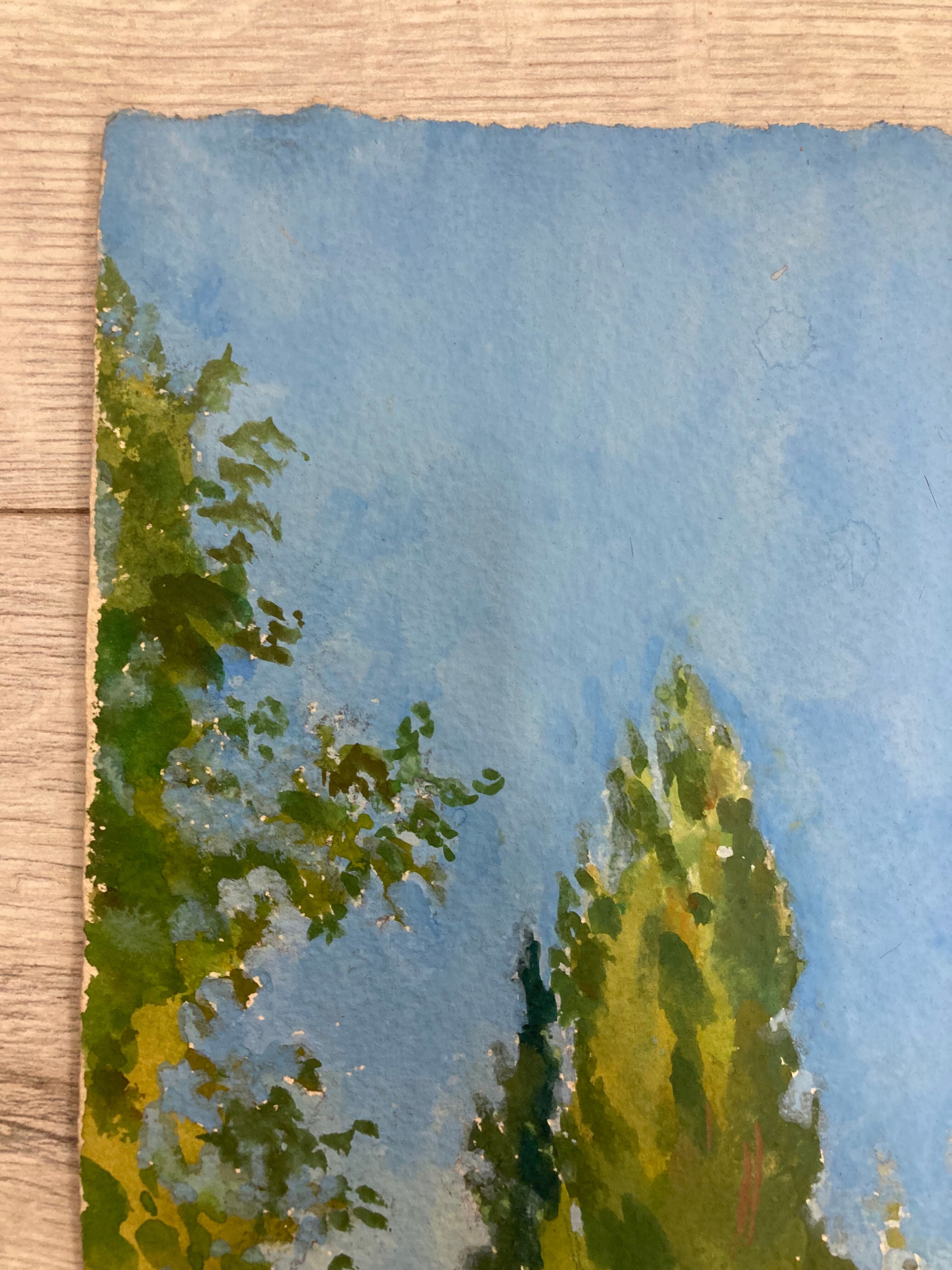 Vintage landscape watercolor