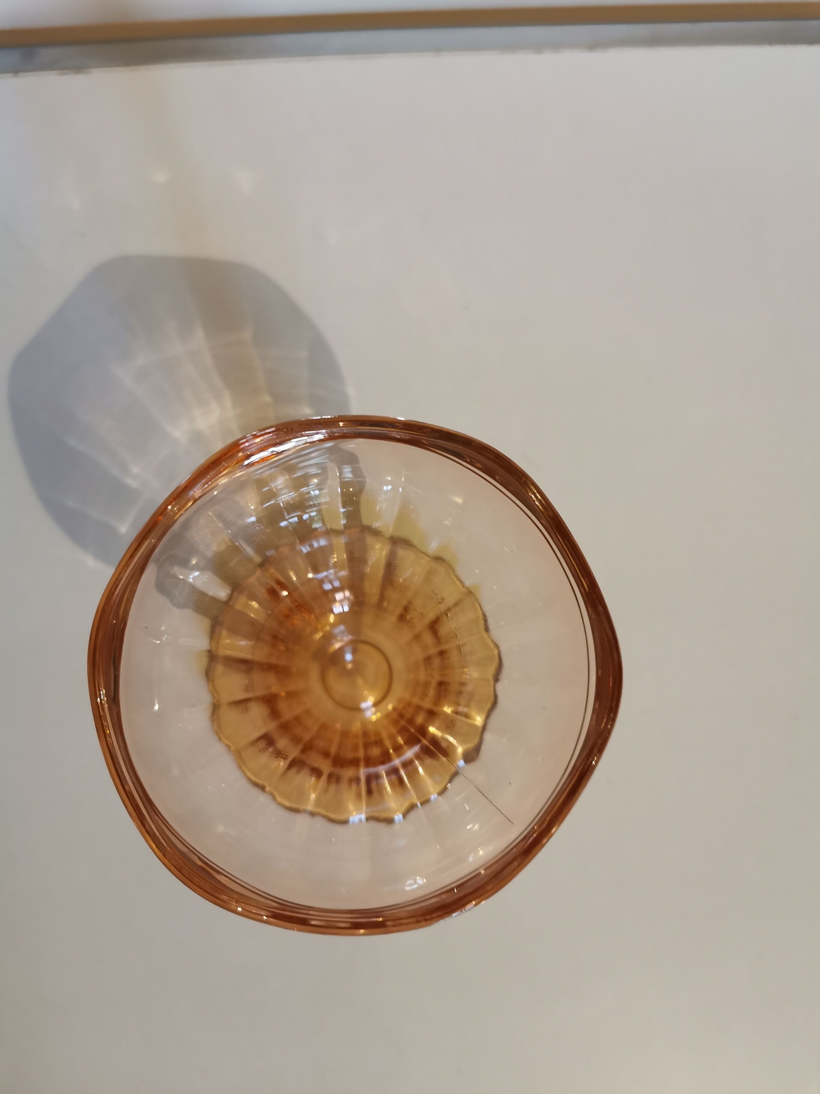 Set of 6 old pink glass ice cream cups