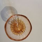 Set of 6 old pink glass ice cream cups