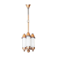Art deco brass chandelier and glass