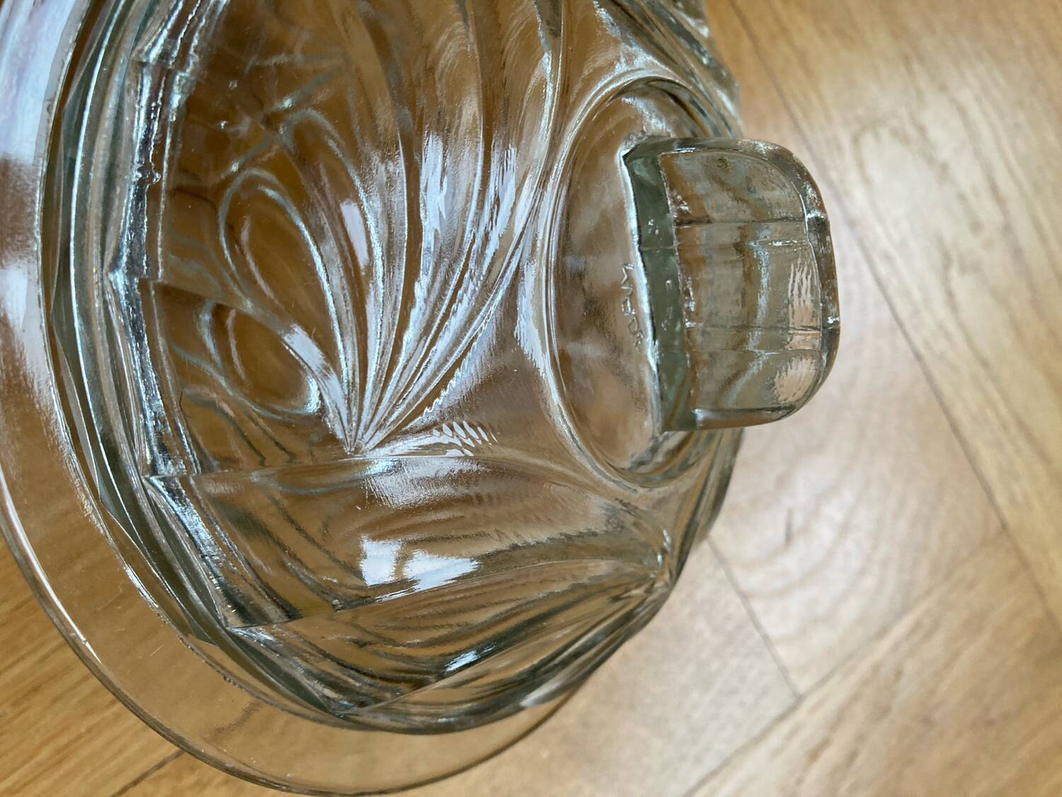 Art Deco molded glass sugar bowl