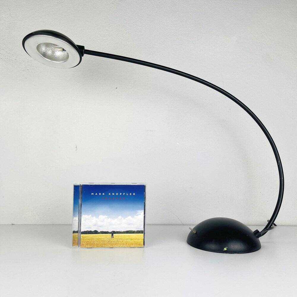 Black Italian desk lamp by C. Zaffaroni Turate, 1980s.