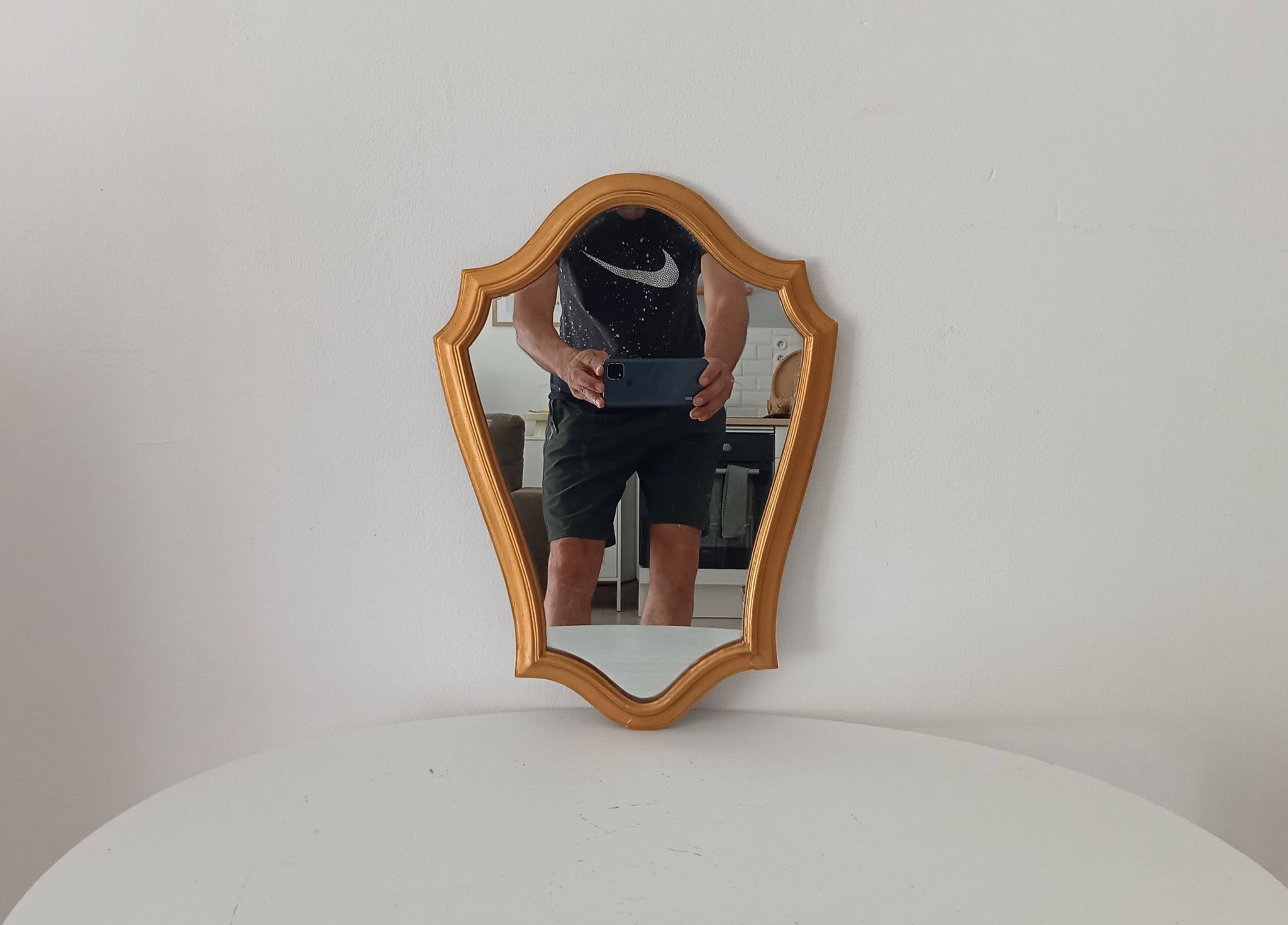 Vintage baroque mirror in gilded wood