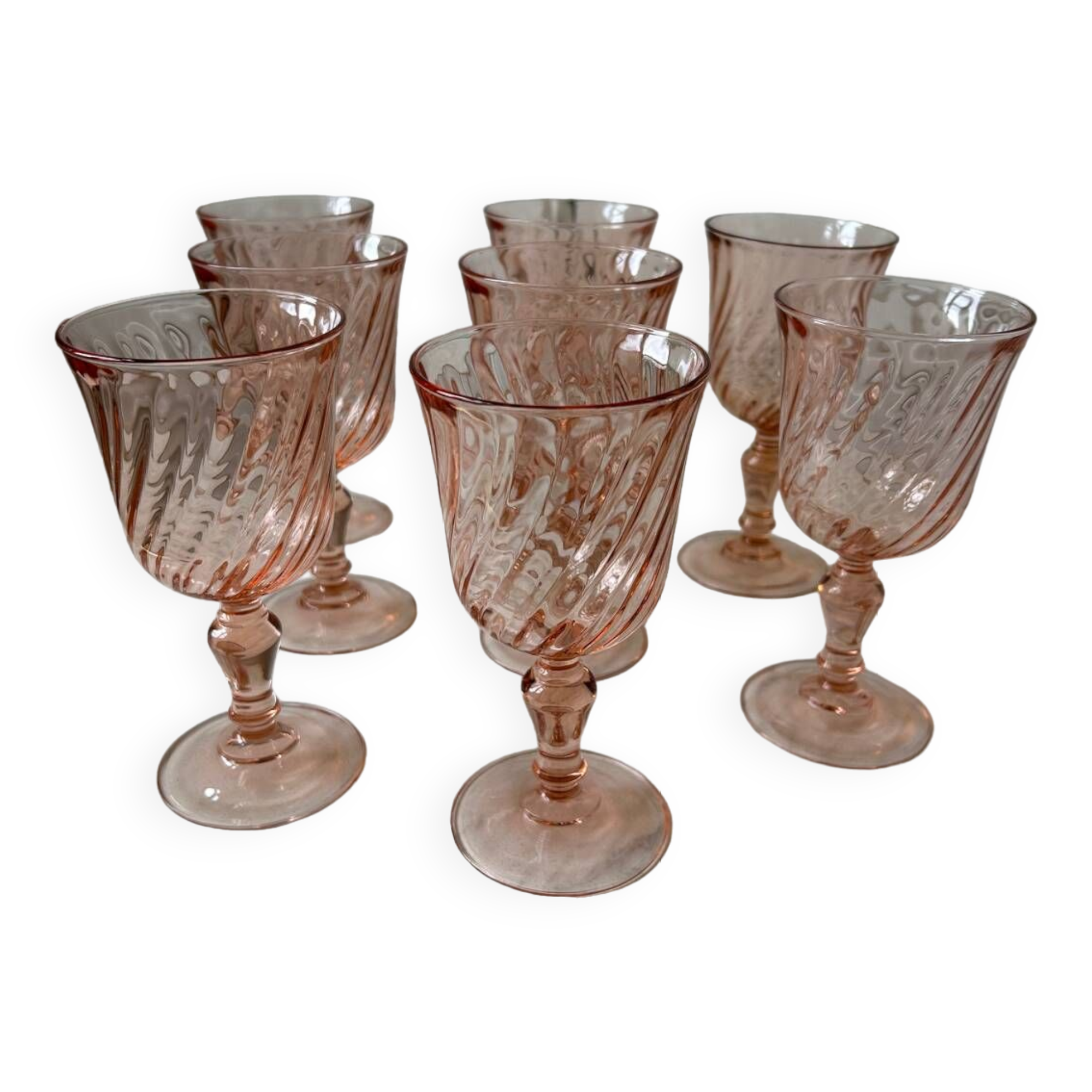 Set of 8 Rosaline Luminarc water glasses