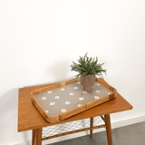 Vintage rattan top with flowers