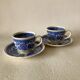 Villeroy and Boch Burgenland blue coffee cups and saucers