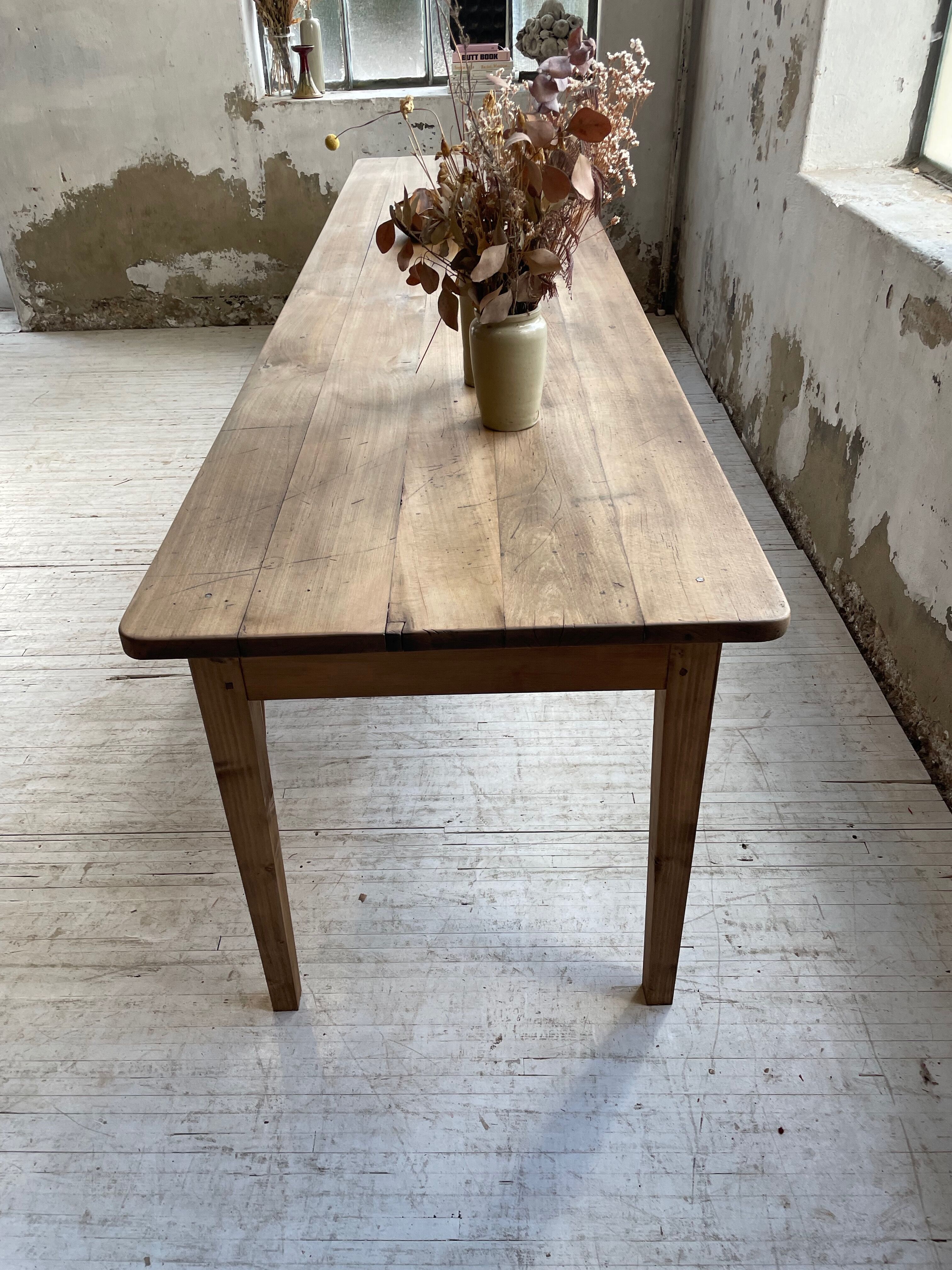 XL farmhouse table in beech and pine 3m