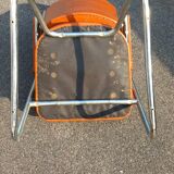Vintage leatherette and chrome armchair