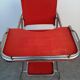 Chaise haute baby flash 1960 chromé et bois rouge