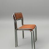 Chrome chairs from the 70s – orange velvet seat