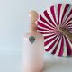 Powder pink opaline flask