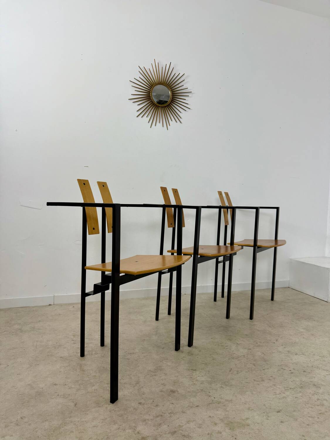 3 old Karl Friedrich Forster raw design chairs model Trix KFF postmodern 70s/80s