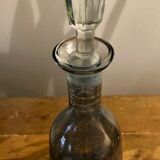 Bevelled blue glass carafe