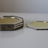 6 metal coasters and art deco mirror