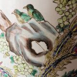 Chinese porcelain vase, peacocks, birds, trees, peonies