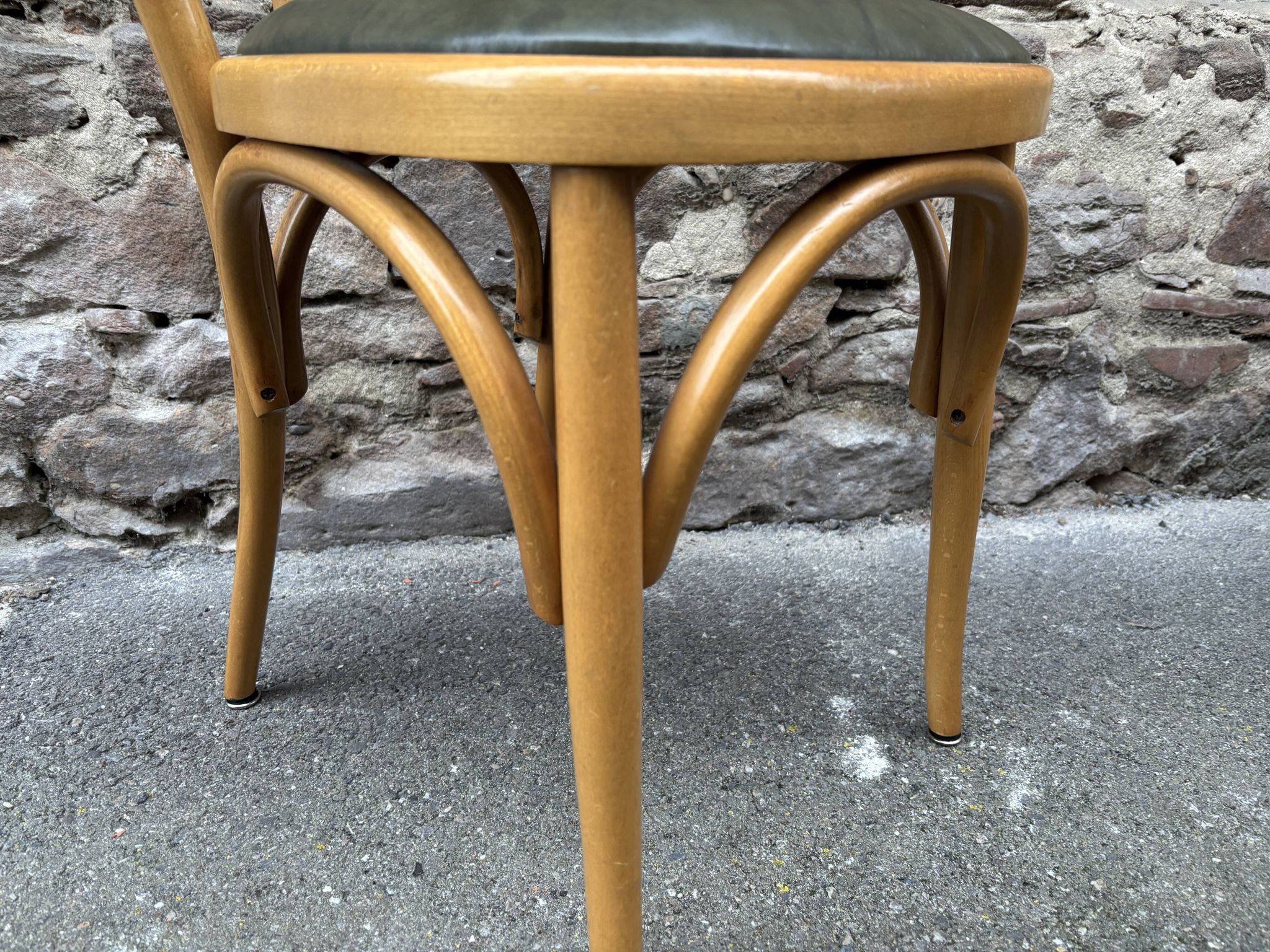 6 Chaises bistrot style Baumann cuir vintage 80s