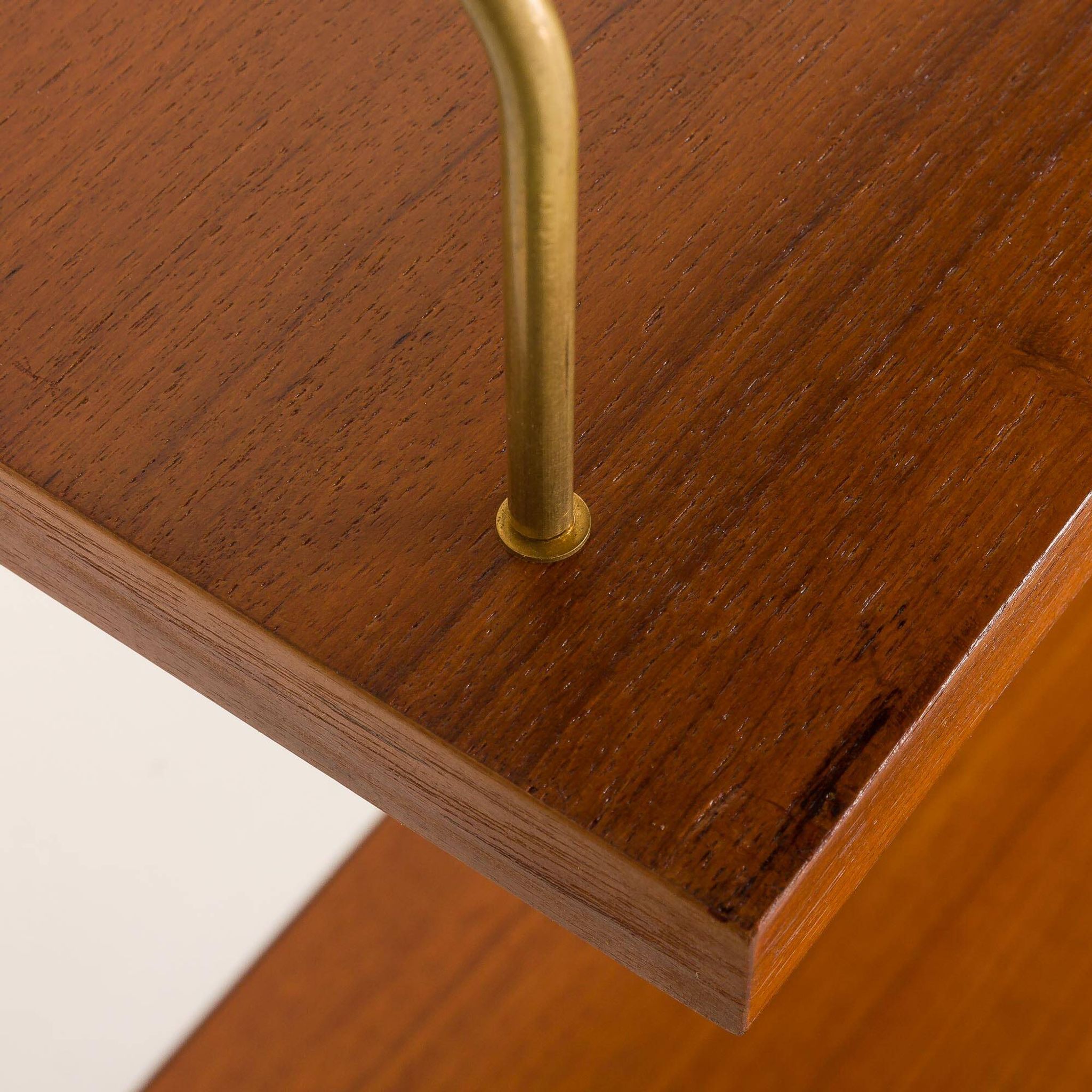 Danish mid-century teak shelving unit with a desk, 1970s