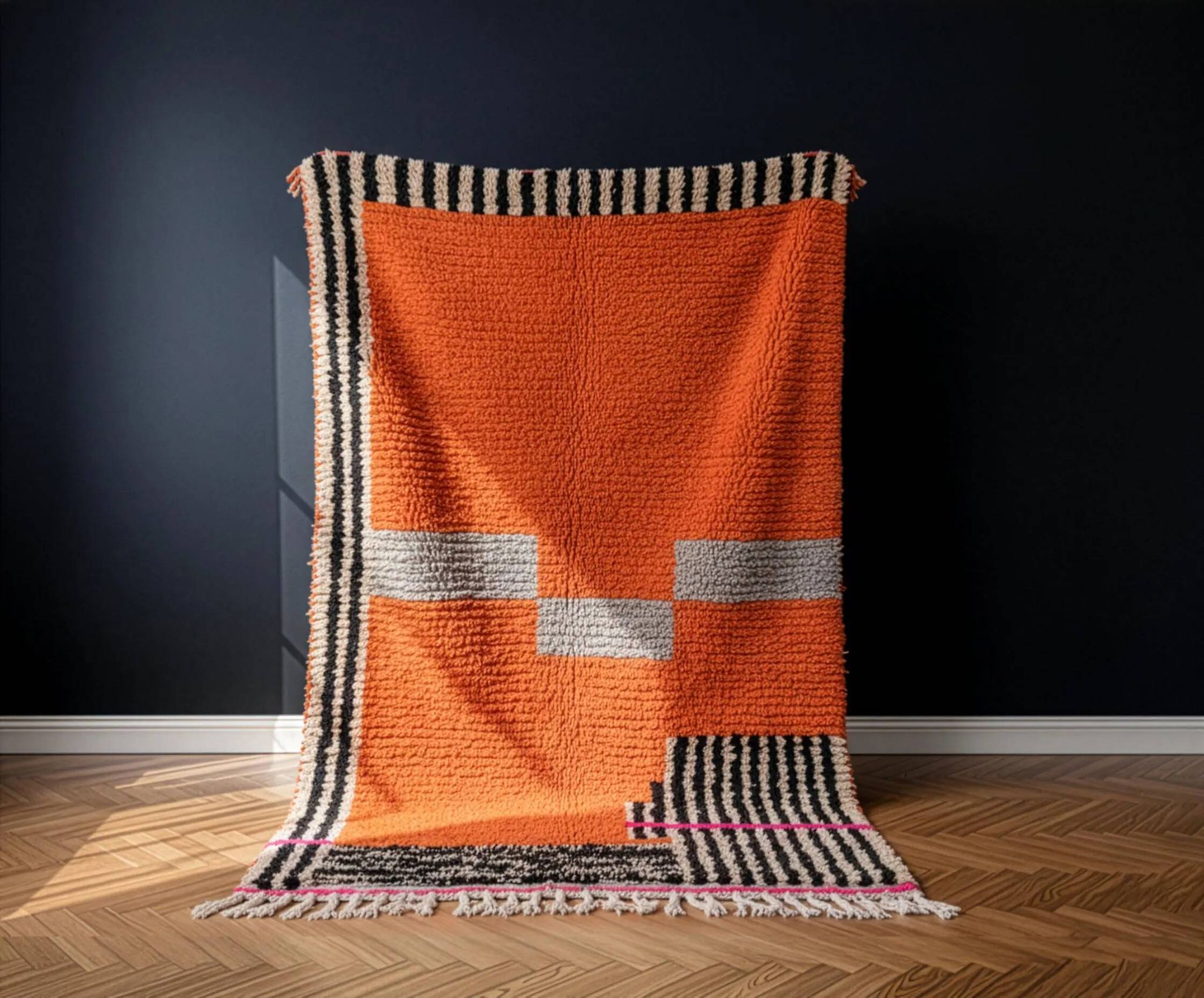 Traditional Moroccan handwoven rug 3x2 m