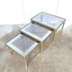 Nesting tables brass smoked glass and mirror