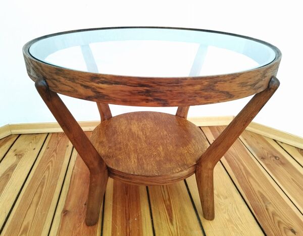 Table basse attribuée à K. Kozelka pour Interier Praha, Ancienne Tchécoslovaquie, années 1930