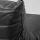 Togo chair and pouffe-black leather attributed to Ducaroy for Ligne Roset.