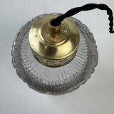 Pair of antique vintage glass pendant lights