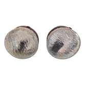 Paire de plafonniers ronds en verre glace vintage années 60-70