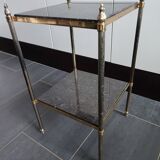 Black marble and brass stool