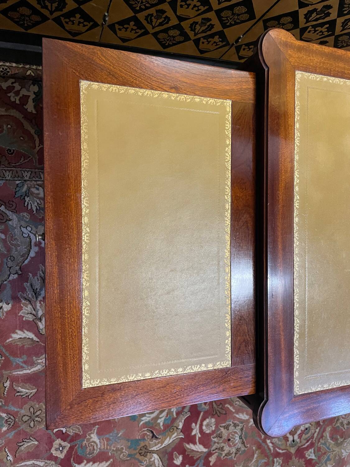 Louis XVI style mahogany flat desk
