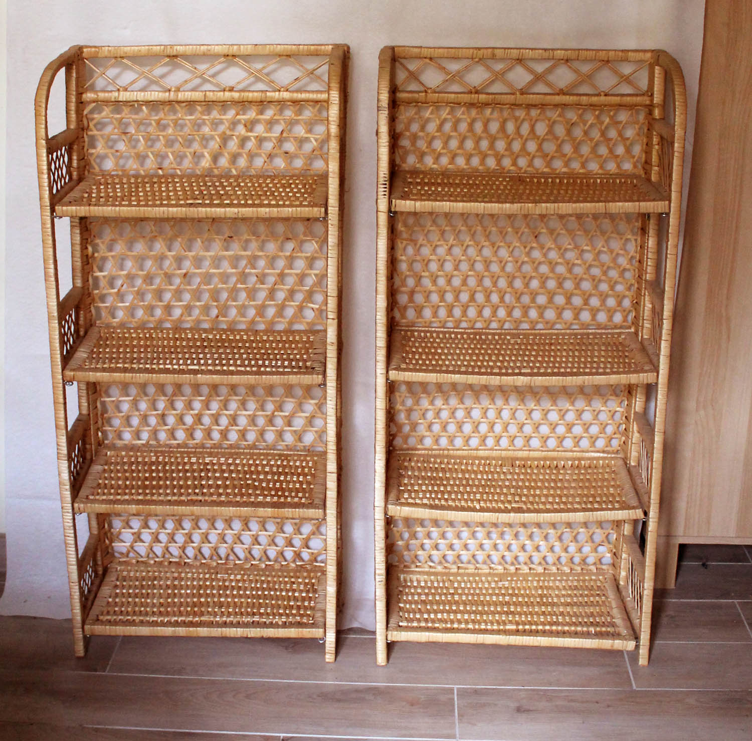 Rattan shelf