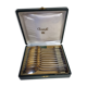 Service of 12 teaspoons vintage silver metal in their case