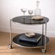 STRIND rolling side table – IKEA vintage, smoked glass & chrome