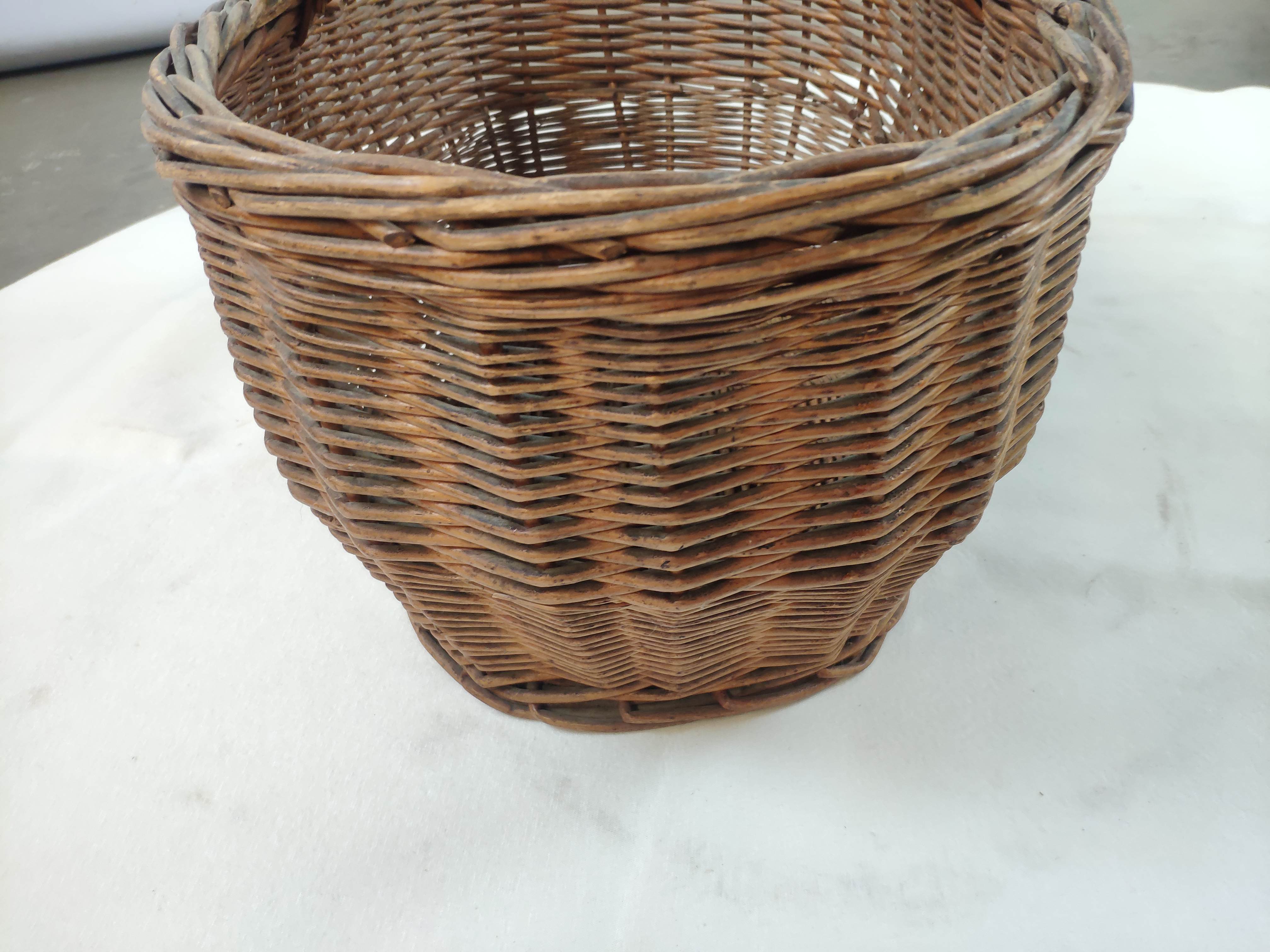 Old wicker basket with handle